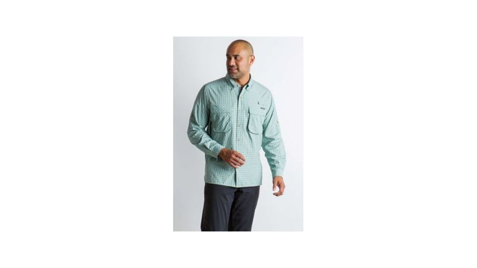 ExOfficio Air Strip Check Plaid Long Sleeve Shirt Men's, Dusty Sage, S 10013159-6800_S