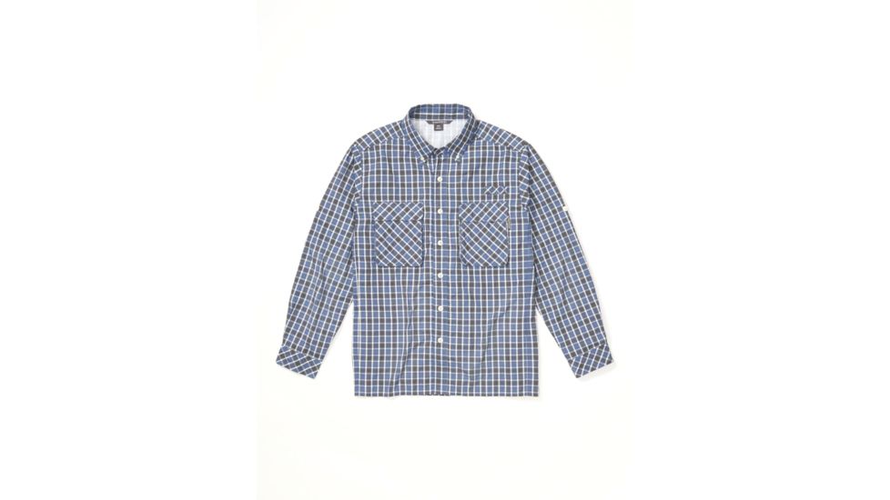 ExOfficio Air Strip Check Plaid Long Sleeve Shirt - Mens, Admiral Blue, Large, 1001-3159-5017-L