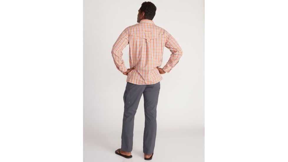 ExOfficio Air Strip Check Plaid Long Sleeve Shirt - Mens, Gold Flame, Small, 1001-3159-2304-S