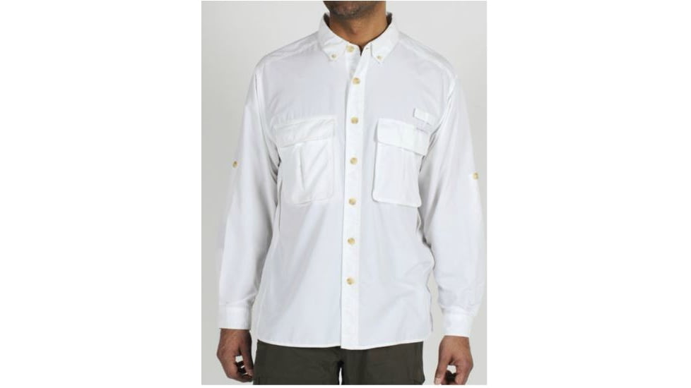 ExOfficio Air Strip Lite Long Sleeve Clearance - Men's - White XL