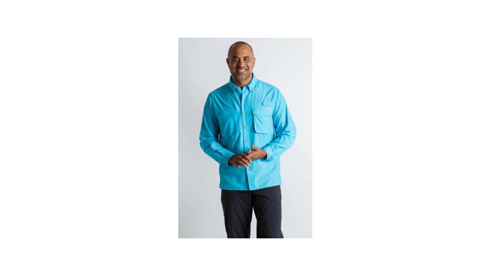ExOfficio Air Strip Long Sleeve Shirt - Men's, River Blue, Small, 10012035-5303-S