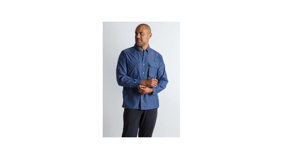 ExOfficio Air Strip Long Sleeve Shirt - Men's, Indigowash, Large, 10012035-5990-L