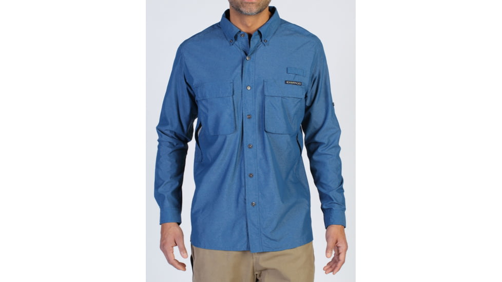ExOfficio Air Strip Long Sleeve Shirt - Men's, Galaxy, Large, 10012035-5802-L