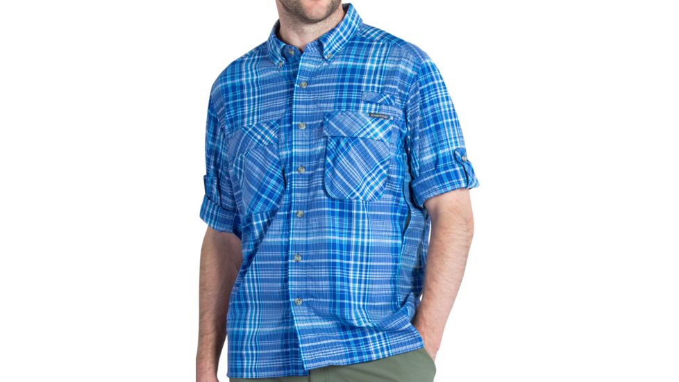 ExOfficio Air Strip Macro Plaid Long Sleeve Shirt - Men's -Prussian-Small