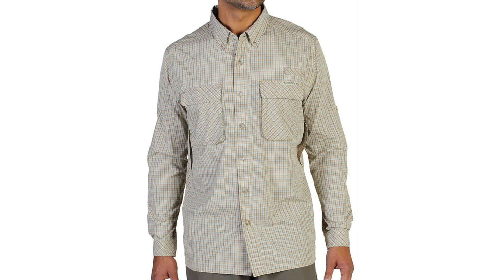 ExOfficio Air Strip Micro Plaid Long Sleeve Shirt - Men's-Walnut-XX-Large