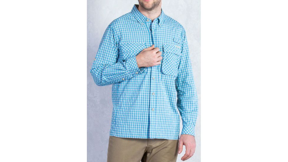 Air Strip Micro Plaid Long Sleeve Shirt - Mens-Riviera-Small