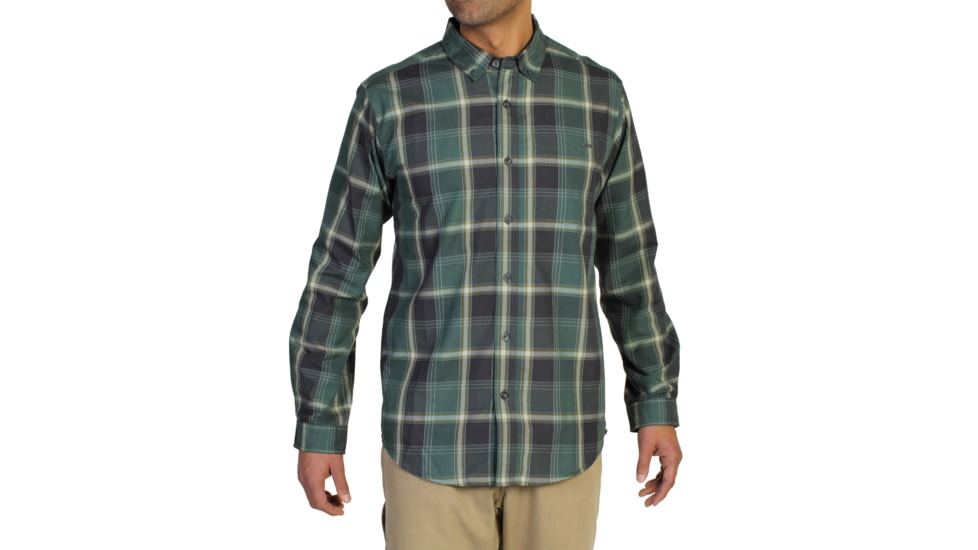 Arabica Plaid Long Sleeve Shirt - Mens -Petrol-Medium
