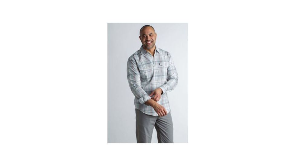 ExOfficio BA Sol Cool Plaid Long Sleeve Shirt Men's, Corsair, 2XL 11012923-5635_2XL