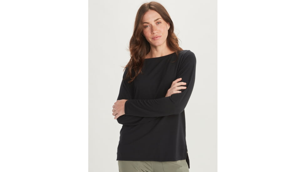ExOfficio BA Wanderlux Crew LS - Womens, Black, Extra Small, E12445-9999-XS
