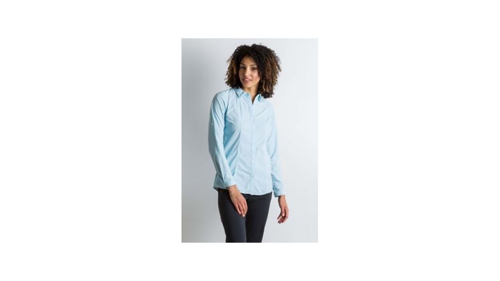 ExOfficio BA Zeta Stripe Long Sleeve Shirt Women's, Saltwater, M 21013076-5250_M