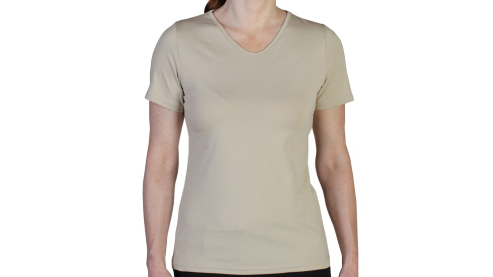 Bugsaway Chasr Short Sleeve V-Neck - Womens -Wet Sand-Small