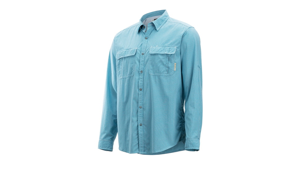 ExOfficio BugsAway Halo Check Long Sleeve - Men's, Dk Navy Check, Large, 1101-2856-Dk Navy Check-L