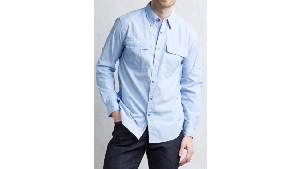 ExOfficio Bugsaway Halo Long Sleeve Shirt - Men's-Chambray-X-Large