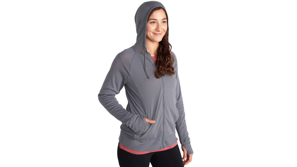 ExOfficio BugsAway Lumen Full Zip Hoody - Womens, Steel Onyx, Small, 2111-9716-9352-S