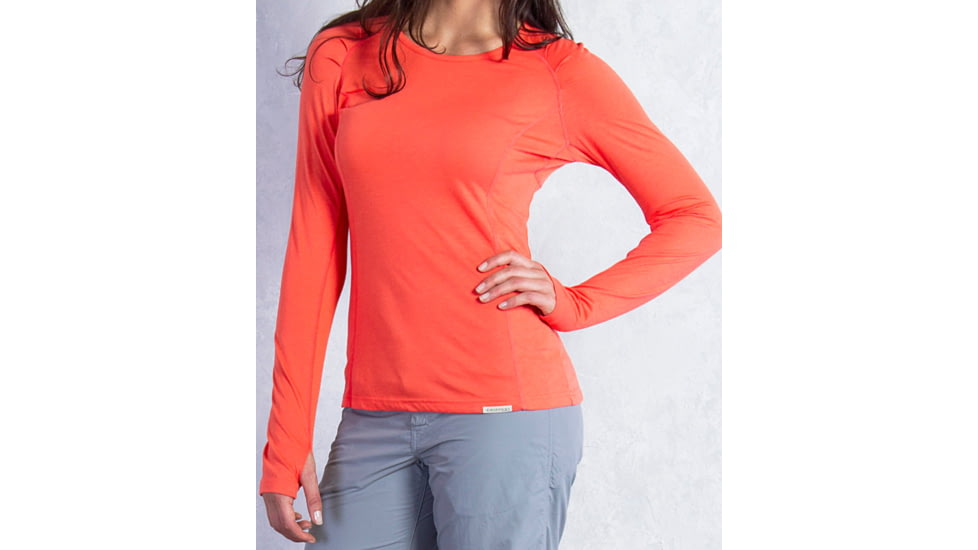 ExOfficio Bugsaway Lumen Long Sleeve Crew - Women's -Hot Coral-Large