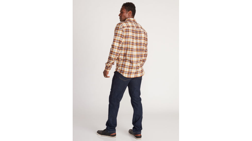 ExOfficio BugsAway Redding Midweight Flannel Long Sleeve - Mens, Gold Flame, Small, 1101-3352-2304-S