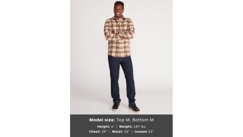 ExOfficio BugsAway Redding Midweight Flannel Long Sleeve - Mens, Gold Flame, Small, 1101-3352-2304-S