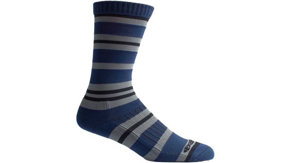 ExOfficio BugsAway Sol Cool Crew Sock - Men's-Navy Stripe-S/M