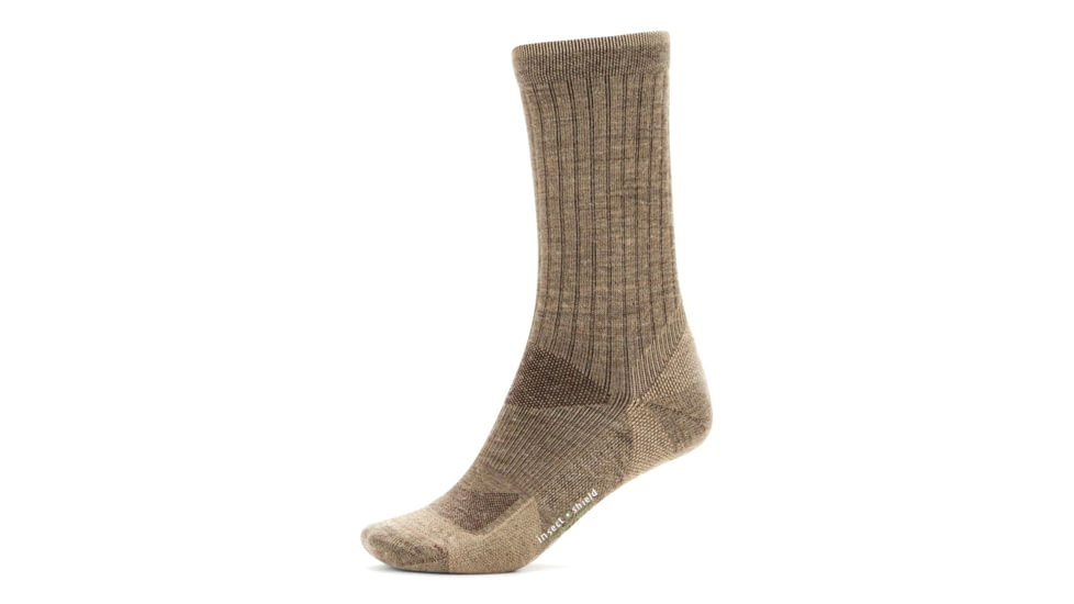 ExOfficio BugsAway Solstice Canyon Crew Sock - Mens, Walnut Brown/Tawny, Medium/Large, 3155-3131-8308-M/L
