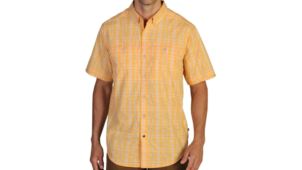 ExOfficio Contour'd Plaid Short Sleeve Shirt - Men's -Mango-X-Large