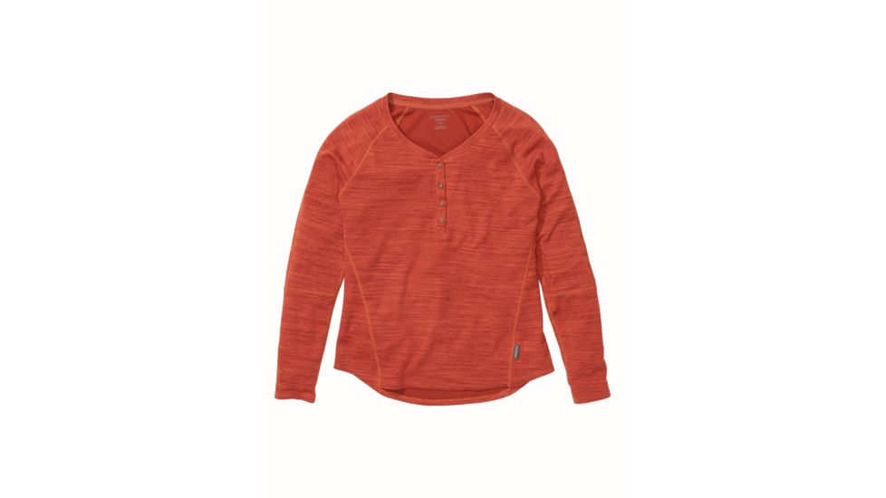 ExOfficio Demo, BA Novais Henley Long Sleeve Shirt - Women's, Rust Heather, Medium, 2111-3369-RustHTHR-M-DM