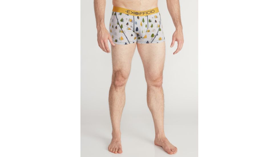 ExOfficio Demo, GNG Spt Msh Printed 3in Boxer Brief - Men's, Happy Tree, Medium, 1245-3042-HTRE-M-DM