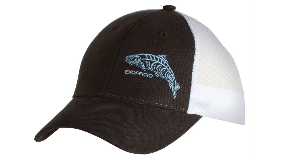 ExOfficio Embroidered Trucker Hat-Dk Charcoal Salmon-One Size