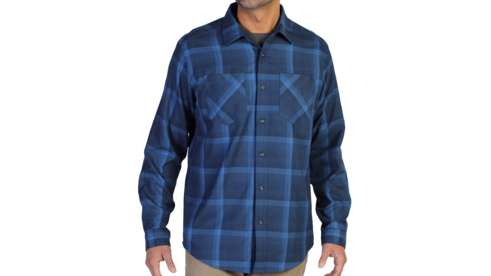 ExOfficio Geode Flannel Long Sleeve Shirt - Men's -Navy-Small