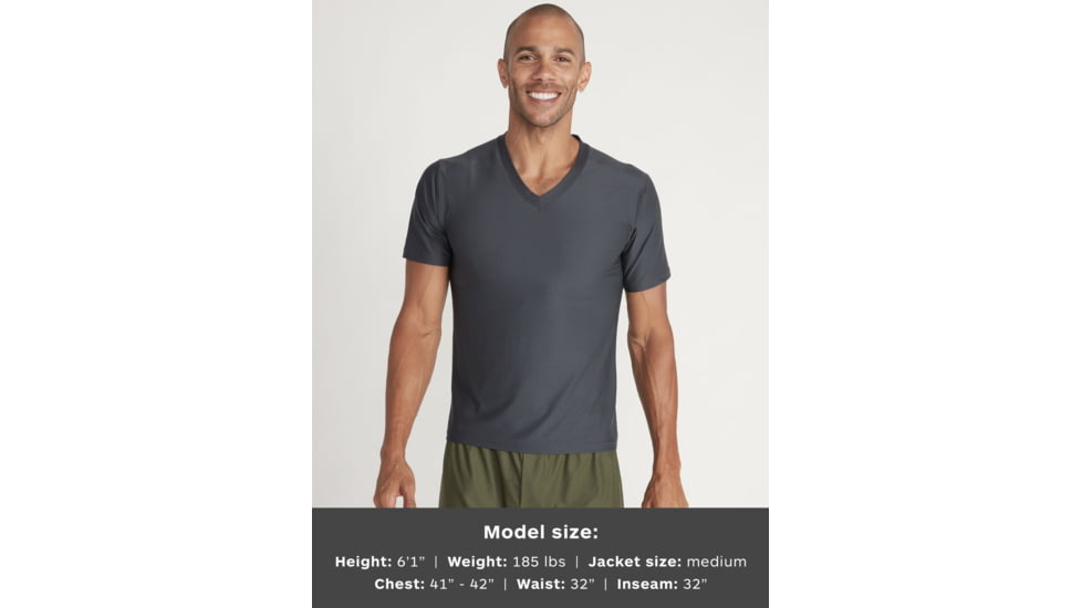 ExOfficio Give-N-Go 2.0 V-Neck - Mens, Dark Steel, Large, 1242-6697-9361-L