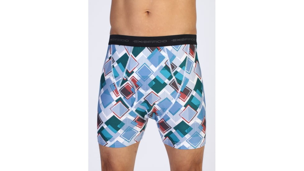 ExOfficio Give-N-Go Printed Boxer Brief-Riviera/Diamond-Large