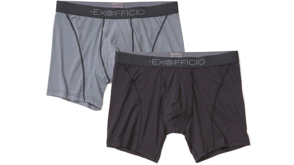 ExOfficio Give-N-Go Sport 2.0 Boxer Brief 6 2Pk - Mens, Black/Steel Onyx, Extra Large, 12413450-9628-XL