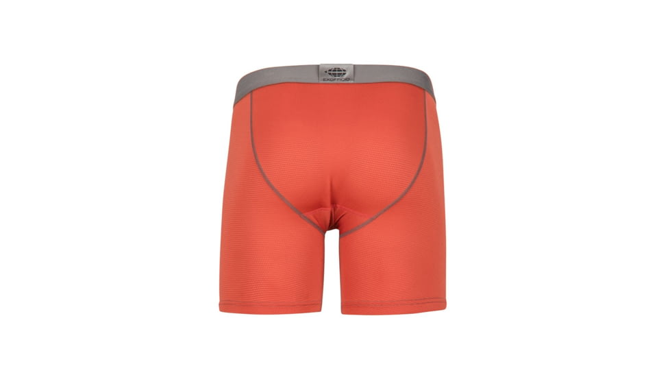 ExOfficio Give-N-Go Sport Mesh 6 Inch Boxer Brief, Retro Red/Slate, L, 12412336-3176-L