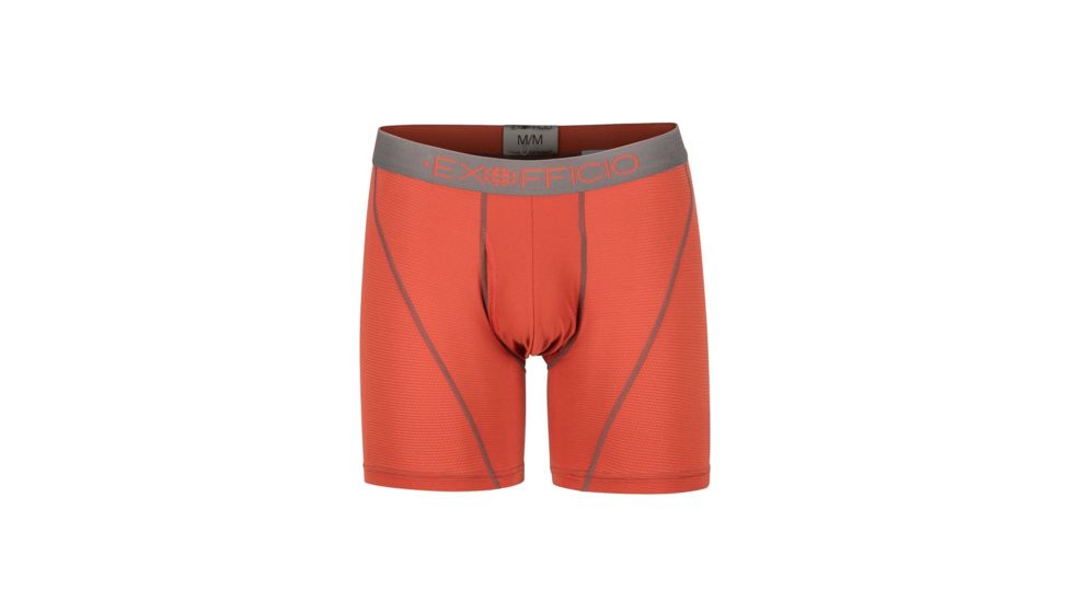 ExOfficio Give-N-Go Sport Mesh 6 Inch Boxer Brief, Retro Red/Slate, L, 12412336-3176-L