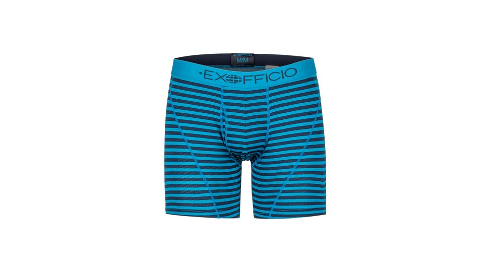 ExOfficio Give-N-Go Sport Mesh 6in Boxer Brief - Mens, Navy Double Stripe, Small, 12453043-5628-S