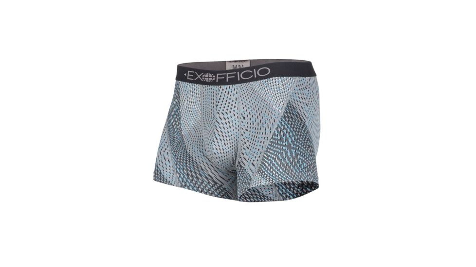 ExOfficio Give-N-Go Sport Mesh Print 3 Inch Boxer Brief Mens, Dk Pebble Diagonal, M, 12453041-7310-M