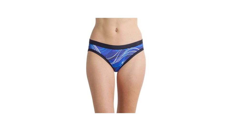 ExOfficio Give-N-Go Sport Mesh Printed Bikini Womens, Black/Wave, XS, 22453045-7302-XS