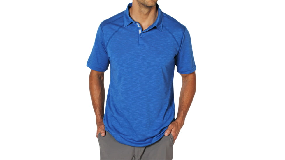 ExOfficio JavaTech Polo Short Sleeve Shirt - Men's -Cobalt-Small
