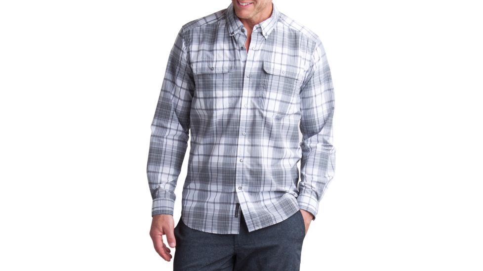 ExOfficio Minimo Plaid Long Sleeve Shirt - Men's -Cement-XX-Large