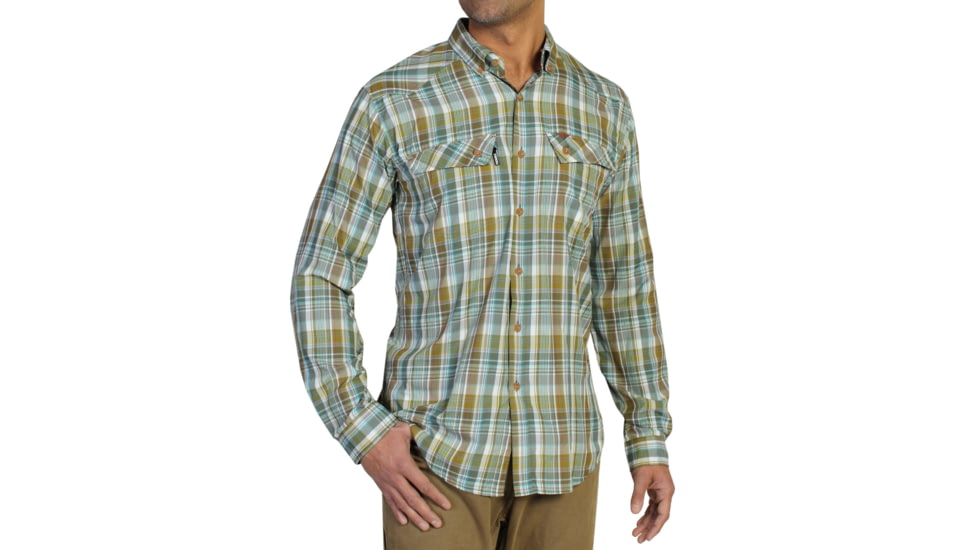 Minimo Plaid Long Sleeve Shirt - Mens -Petrol-Small