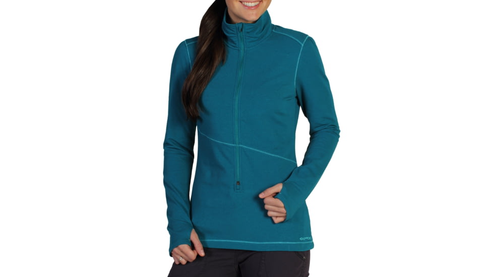 ExOfficio Mokha 1/2 Zip Shirt - Women's-Aquatic-Small