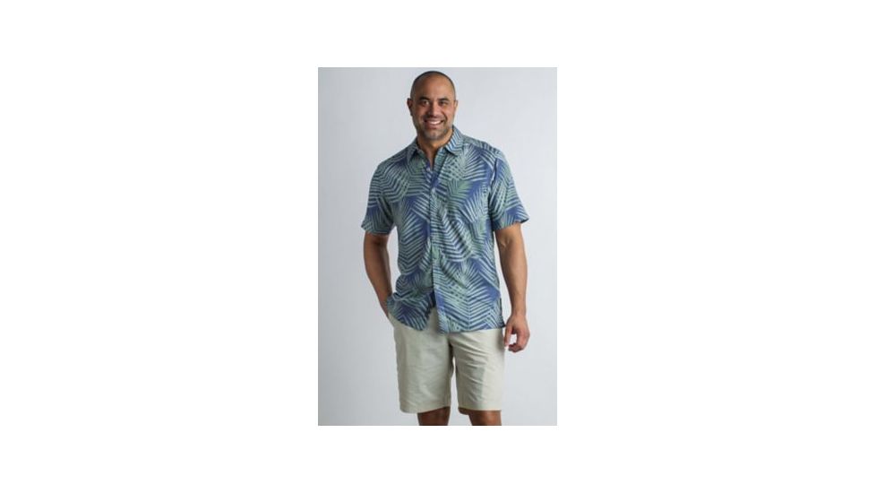 ExOfficio Next-To-Nothing Pindo Print Short Sleeve Shirt Men's, Indigowash, 2XL 10023033-5990_2XL