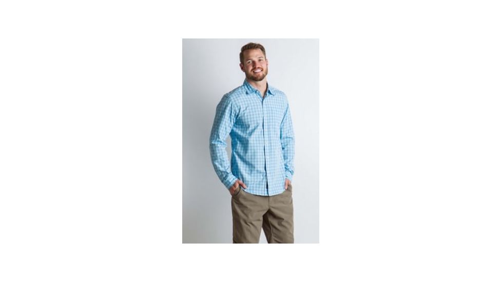 ExOfficio Salida Check Long Sleeve Shirt Men's, Silverlake, S 10013142-5280_S
