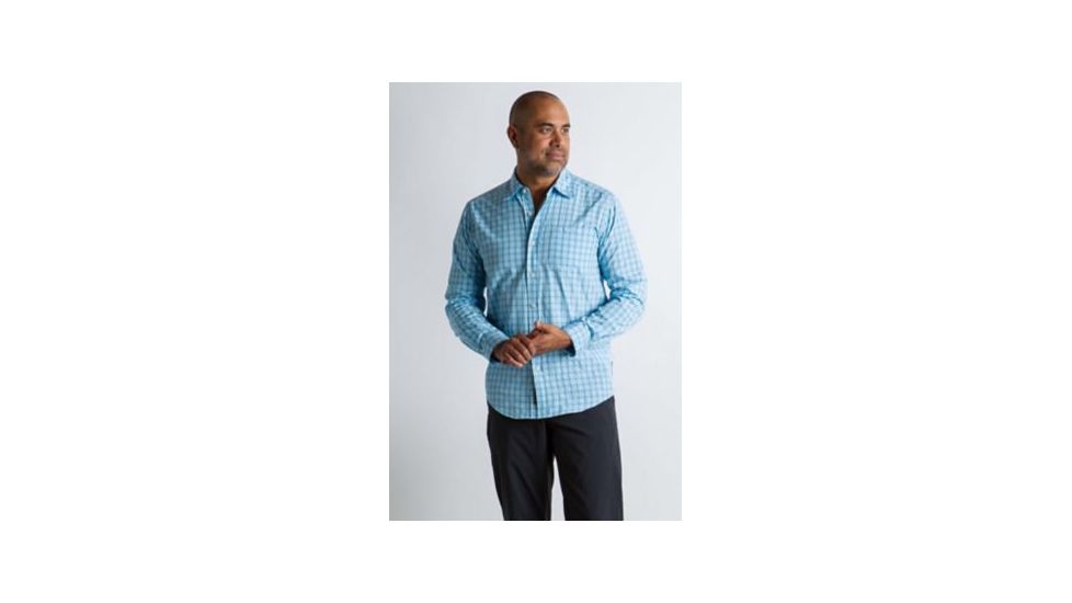 ExOfficio Salida Check Long Sleeve Shirt Men's, Silverlake, S 10013142-5280_S