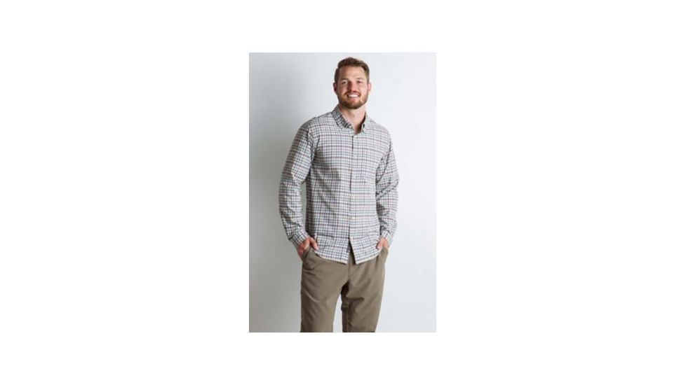 ExOfficio Sol Cool Chill Plaid Long Sleeve Shirt Men's, Corsair, S 10013157-5635_S