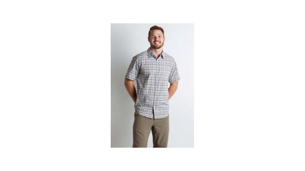 ExOfficio Sol Cool Chill Plaid Short Sleeve Shirt Men's, Corsair, S 10023158-5635_S
