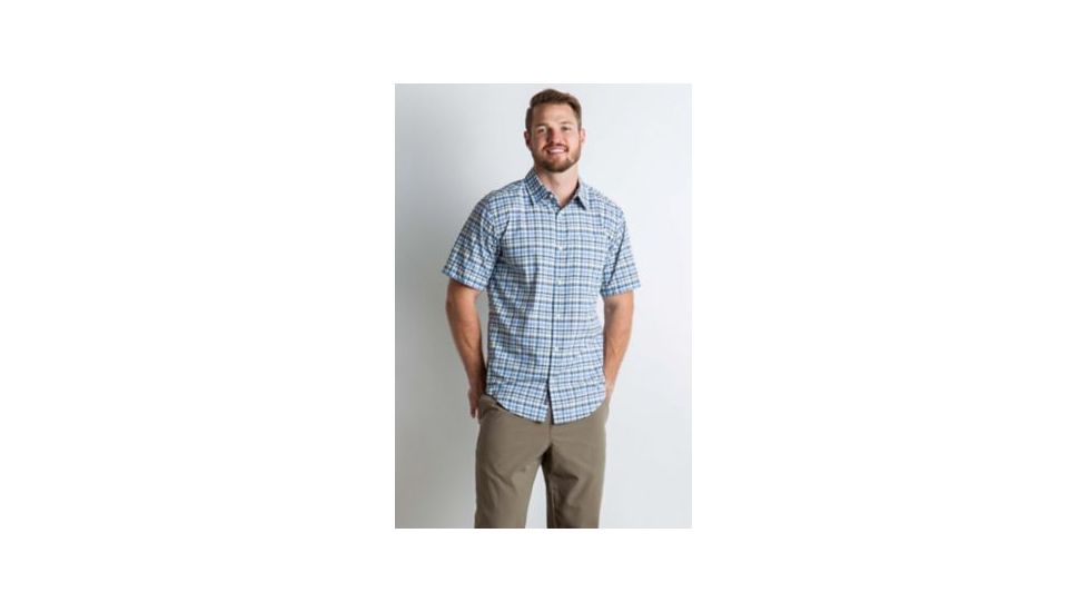 ExOfficio Sol Cool Chill Plaid Short Sleeve Shirt Men's, Indigowash, M 10023158-5990_M