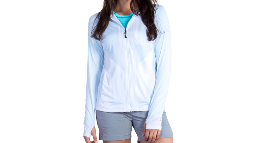 ExOfficio Sol Cool Hooded Zippy - Women's-White-Small