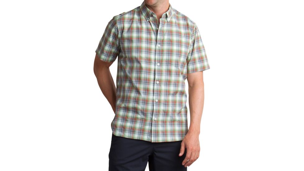 ExOfficio Sol Cool Leman Plaid Short Sleeve - Men's-Gecko-Small, 1002-2850-6341-S