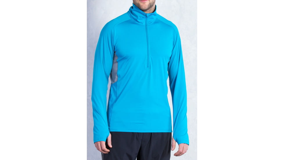 Sol Cool Long Sleeve Half Zip - Mens-Deep Sea-Medium