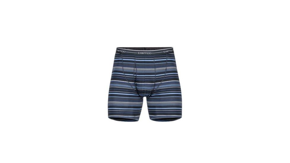 ExOfficio Sol Cool Print Boxer Brief Mens, Black Multi Stripe, L, 12452893-7316-L